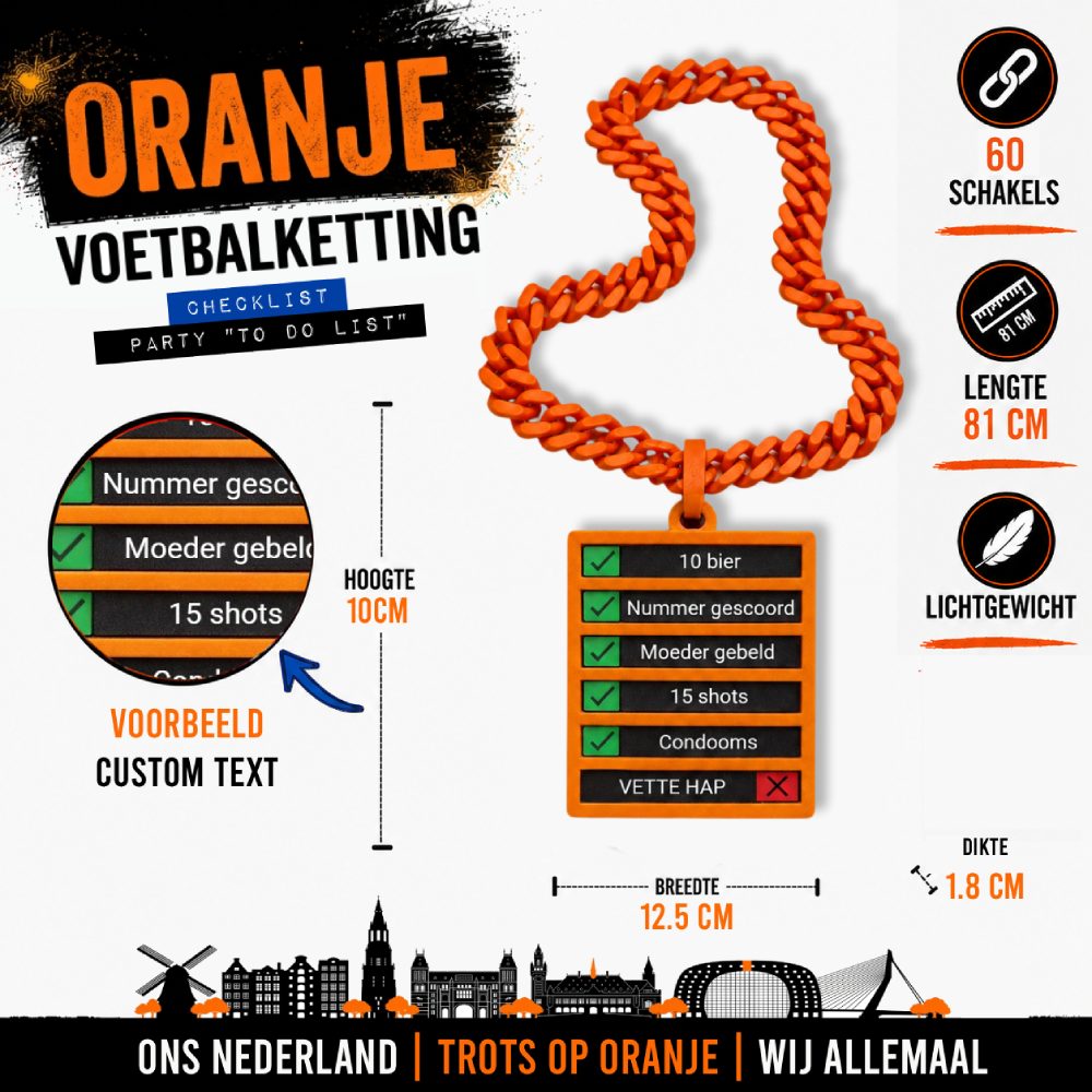 Checklist | Custom "To Do List" | Oranje Voetbalketting 🔥