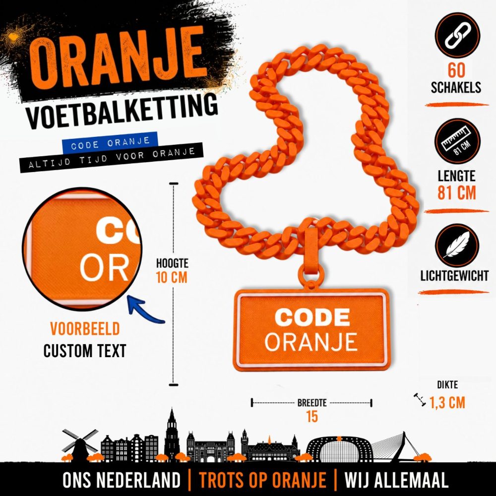 CODE ORANJE | Custom | Oranje Voetbalketting