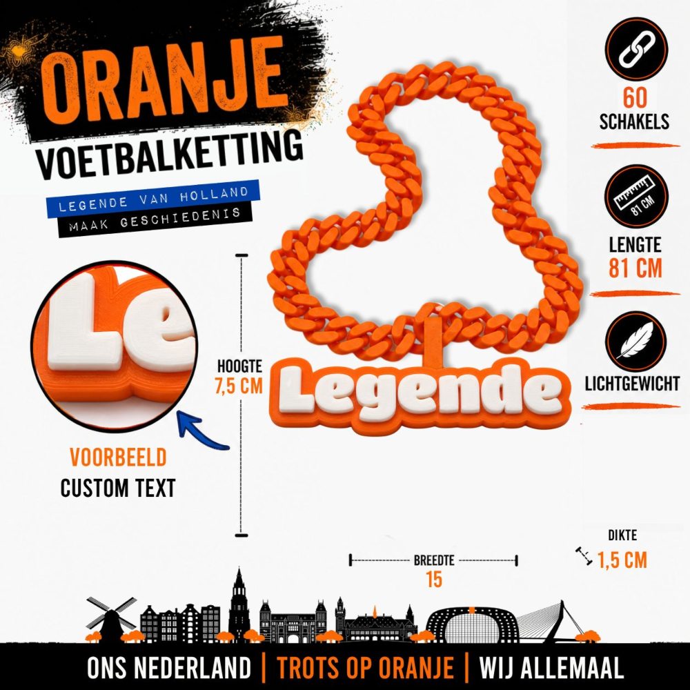 Legende van Holland | Custom | Oranje Voetbalketting 🔥
