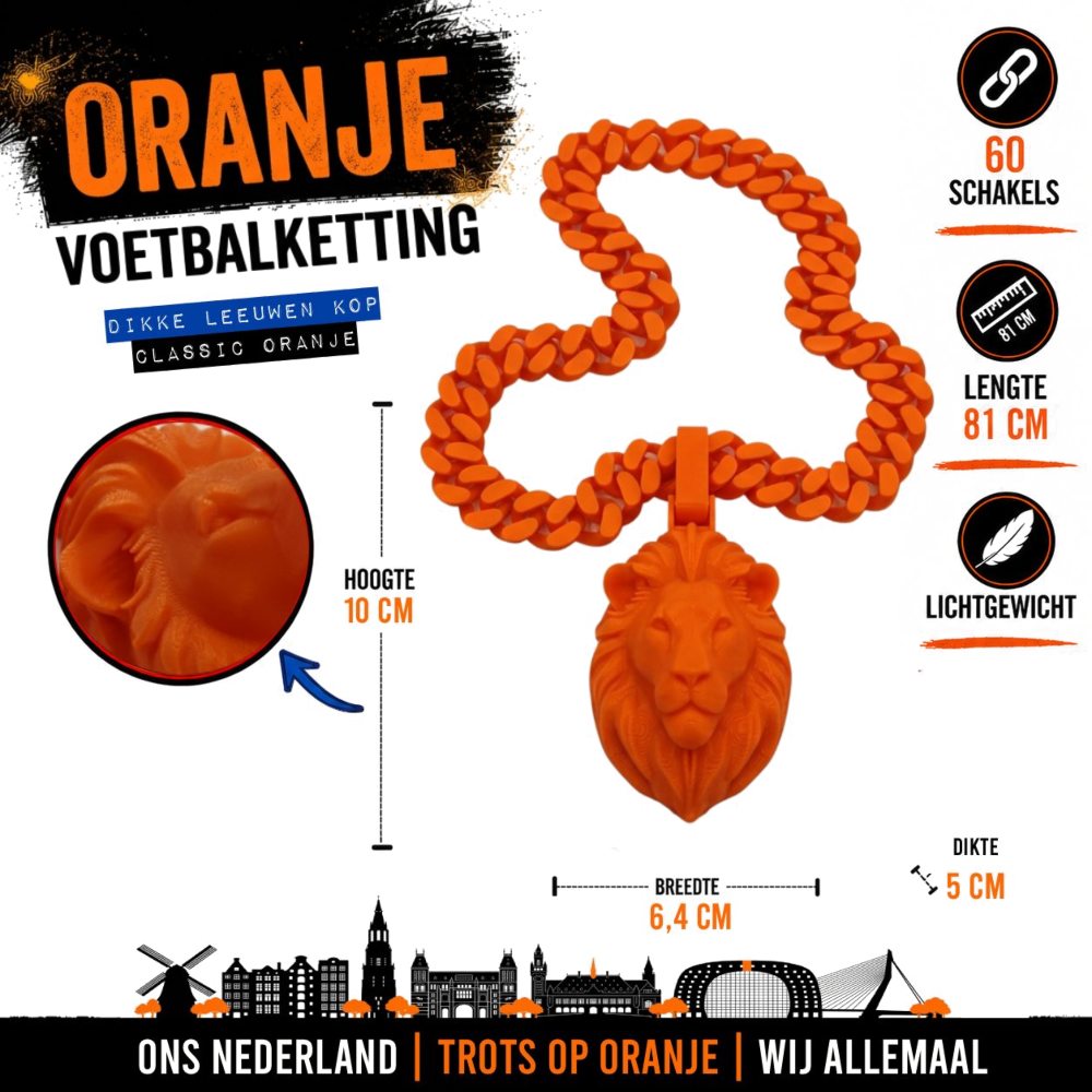 Dikke Leeuwe Kop Voetbalketting | De Koning Om Je Nek