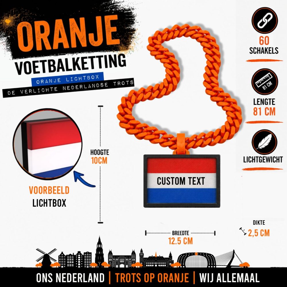 Oranje Lichtbox 🔥 | De Verlichte Oranje Trots | Custom | Voetbalketting